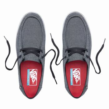 Panske Tenisky Vans Chambray Rata Vulc Čierne Biele VA74KIPEL